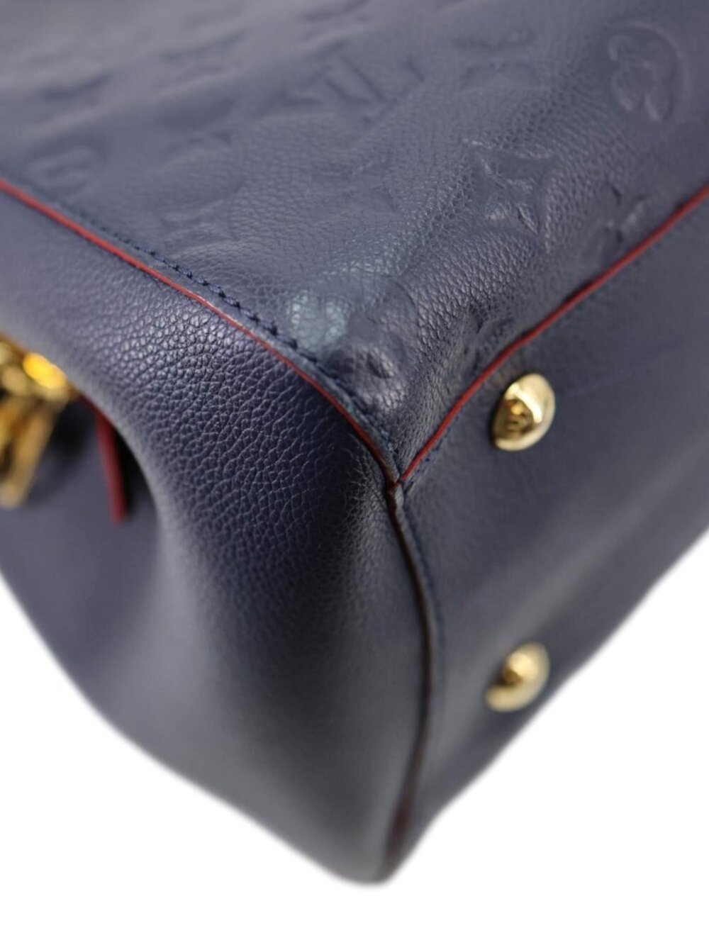 Louis Vuitton Montaigne MM Monogram Empreinte Shoulder Bag Navy Blue - Picture 8 of 11